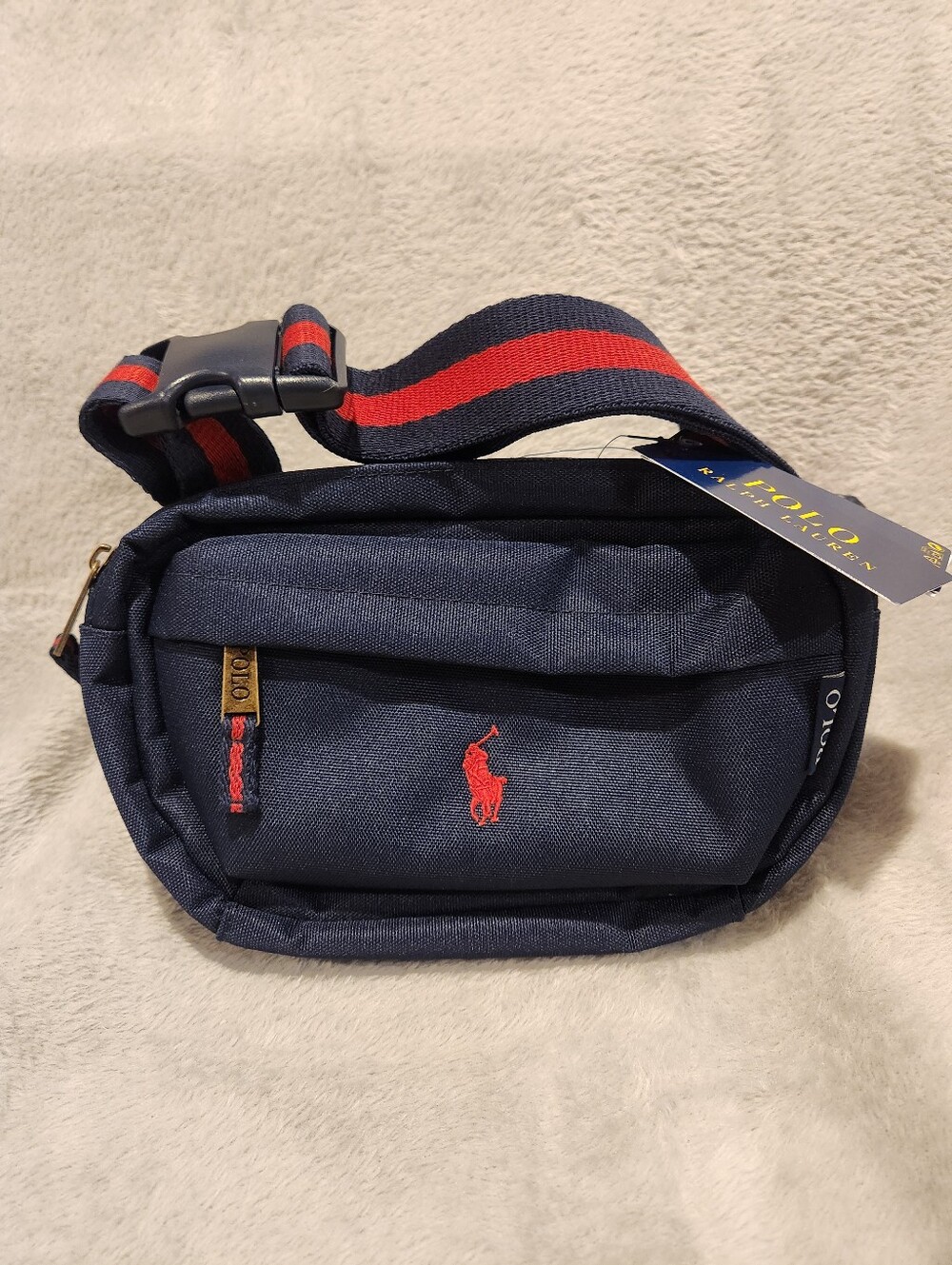 Polo Ralph Lauren Crossbody Waist Bag Belt Newport Navy Red Pony Logo NWT